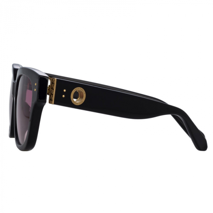 Linda Farrow Deni D-Frame in Black and Plum [2]