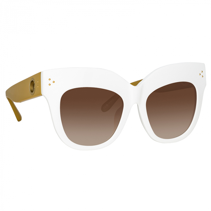 Linda Farrow Dunaway Oversized White Light Gold [3]