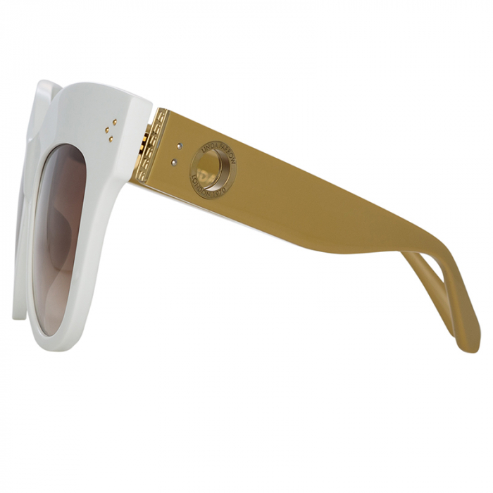 Linda Farrow Dunaway Oversized White Light Gold [2]