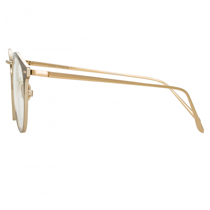 Linda Farrow Cooper Oval In Brown And Light Gold [3]
