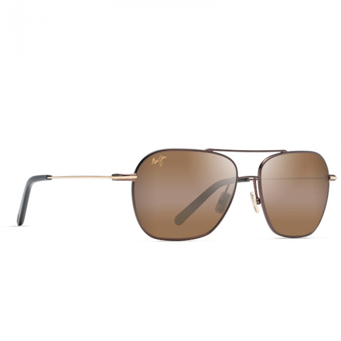 Maui Jim H877-01 HCL Mano Dark Brown with Gold Stripe [2]