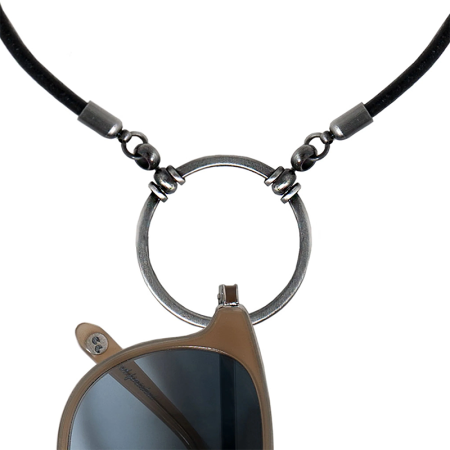 Lanțuri - La Loop The Stockard 577 Black Leather Antique Silver