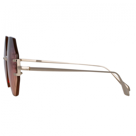 Linda Farrow Arua Hexagon In Light Gold [1]