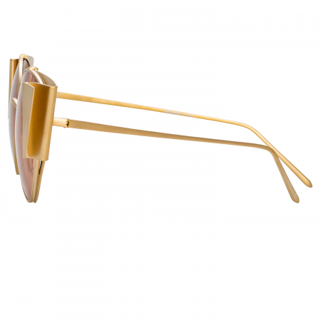 Linda Farrow Carrie Cat Eye In Light Gold [3]