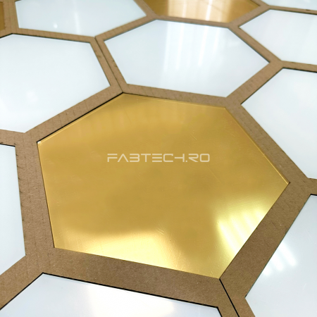 Decor Inima Hexagon Plexiglas Oglinda 3mm [4]