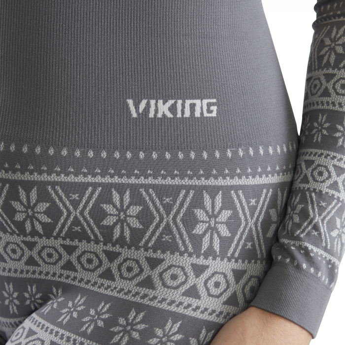 Set lenjerie termica femei VIKING HERA gri print iarna [3]