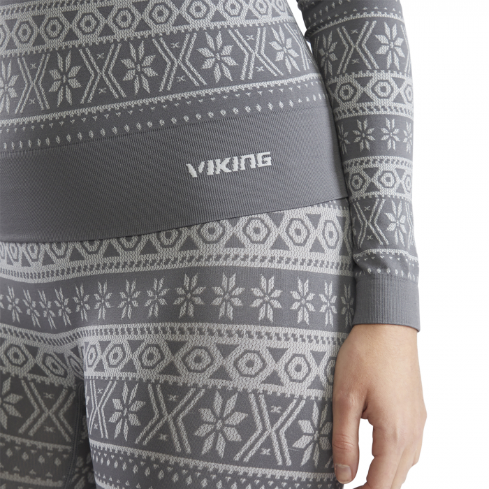 Set lenjerie termica femei VIKING HERA gri print iarna [2]