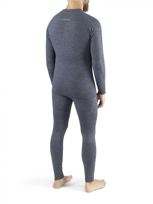 Set lenjerie termica merino barbati VIKING LAVA gri [2]