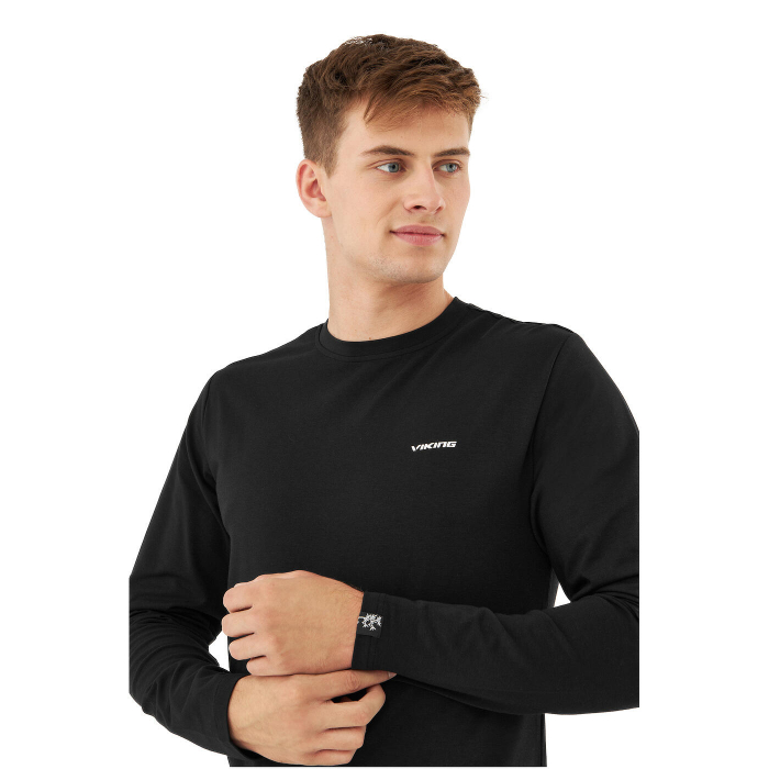 Bluza bambus/bumbac barbati VIKING ESCALANTE negru print montan [2]