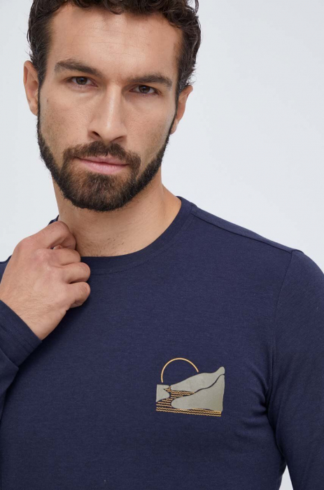 Bluza bambus/bumbac barbati VIKING ESCALANTE bleumarin print montan [3]