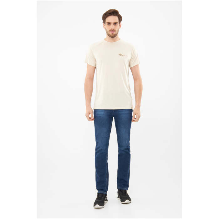 Tricou bambus barbati VIKING Likelo bej print montan [3]