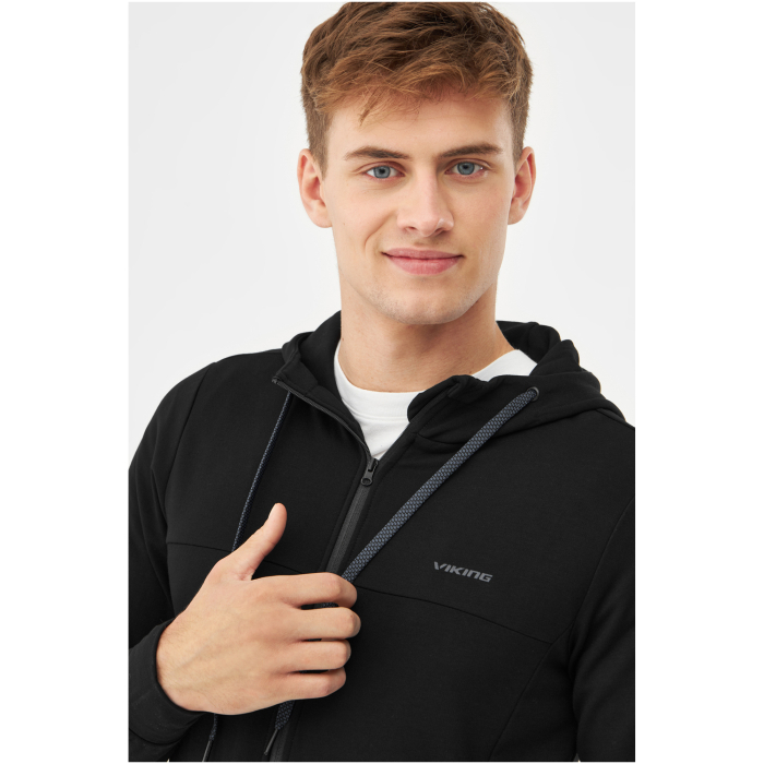 Hanorac bambus midlayer gluga barbati VIKING Lonetree negru [4]