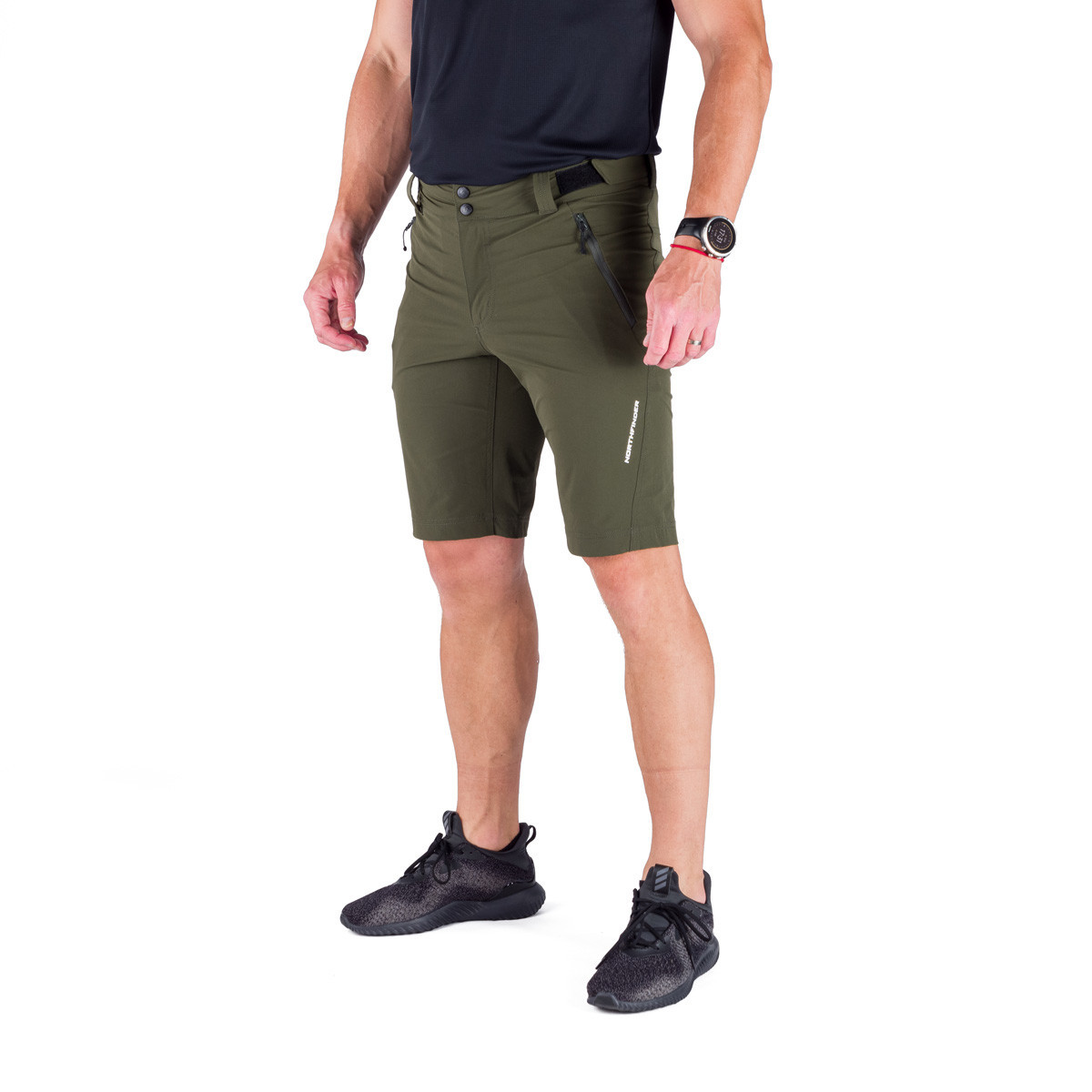 Pantaloni scurți stretch trekking barbati NORTHFINDER ALBRECHT verde inchis [3]