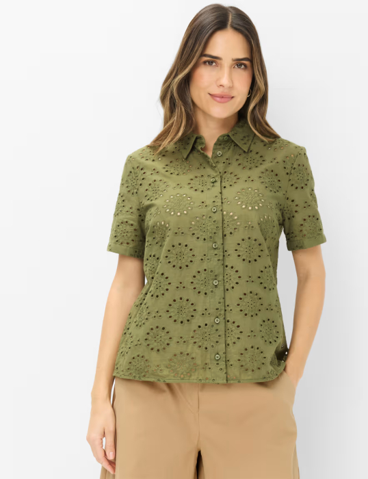 Bluza brodata bumbac femei BRAX VERA verde [2]