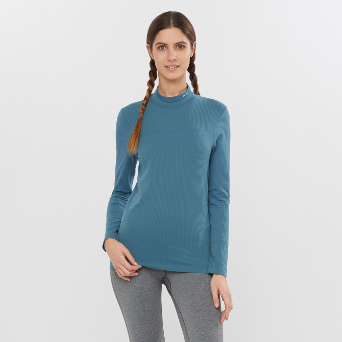 Bluza de corp femei SALOMON ESSENTIAL WARM bleu [2]