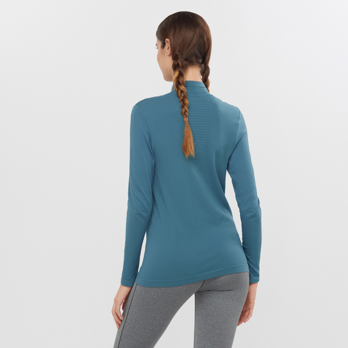 Bluza de corp femei SALOMON ESSENTIAL WARM bleu [3]