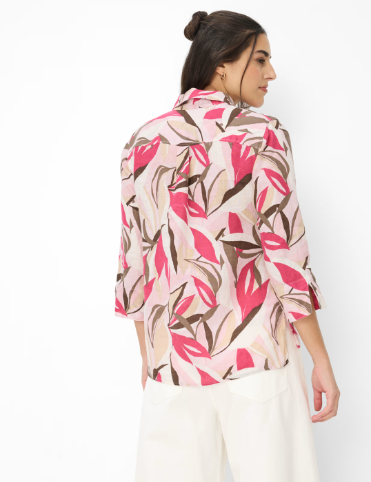 Bluza din in maneca 3/4 femei BRAX VICKI roz print floral [3]