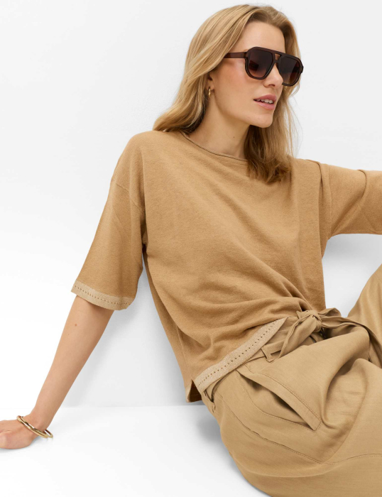Bluza in/bumbac femei BRAX NOEMI maro deschis [6]