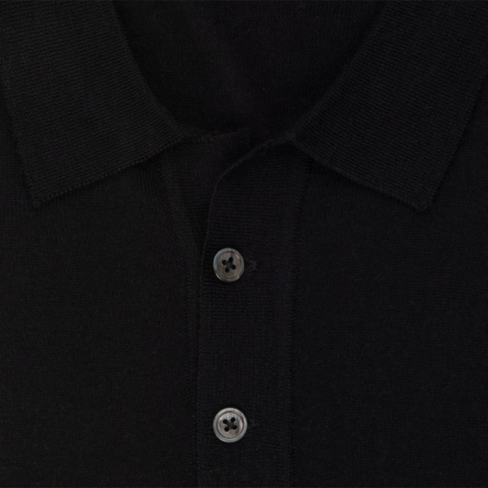 Bluza polo merino barbati SEIDENSTICKER Shaped negru [3]