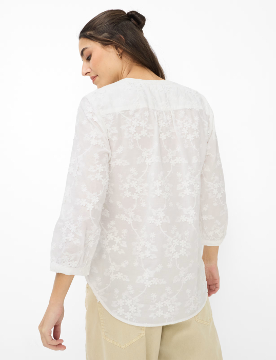 Bluza brodata bumbac femei BRAX VELIA alb model floral [3]