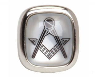 Buton cravata DALACO Mason patrat sidef/metal argintiu [1]