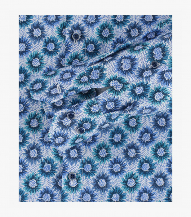 Camasa bumbac barbati VENTI Modern Fit print floral albastru [4]