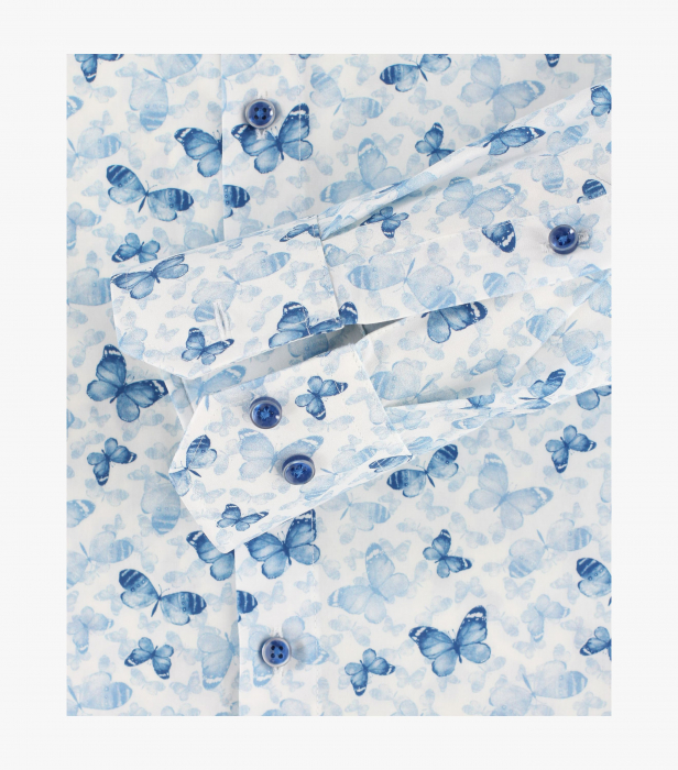 Camasa bumbac barbati VENTI ModernFit albastra print fluturi [4]