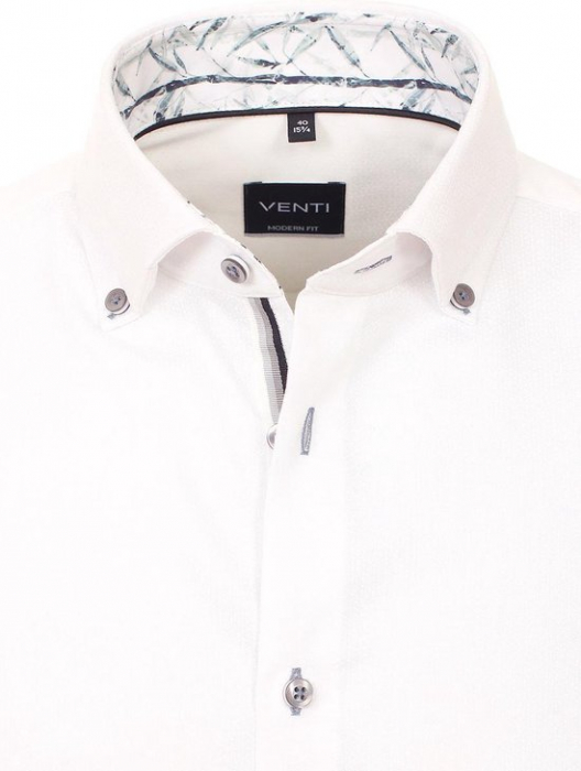 Camasa bumbac barbati VENTI ModernFit uni alba [3]