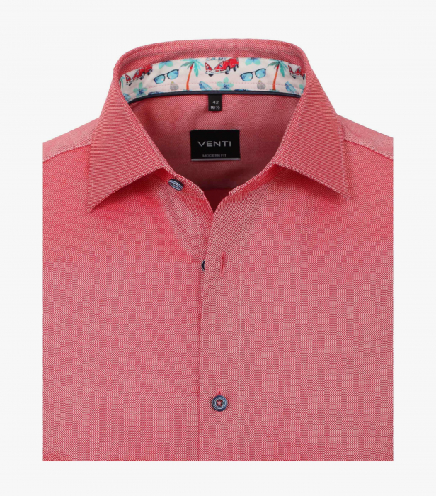 Camasa bumbac barbati VENTI Modern Fit rosie [3]