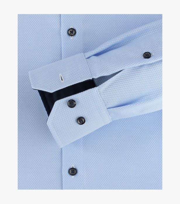 Camasa bumbac barbati VENTI ModernFit bleu structurat [4]