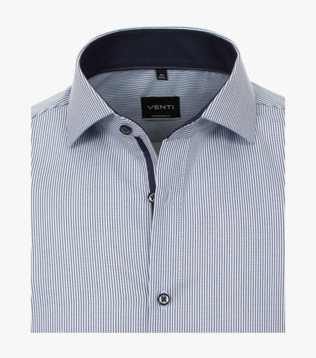 Camasa bumbac barbati VENTI ModernFit bleu dungulite bleumarin [3]