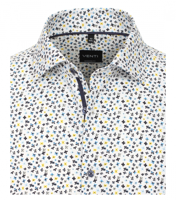 Camasa bumbac barbati VENTI ModernFit albastru print floral [3]
