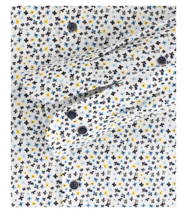 Camasa bumbac barbati VENTI ModernFit albastru print floral [4]