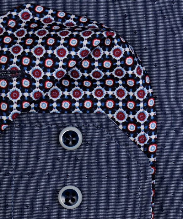 Camasa barbati VENTI ModernFit albastru print punctulete [2]