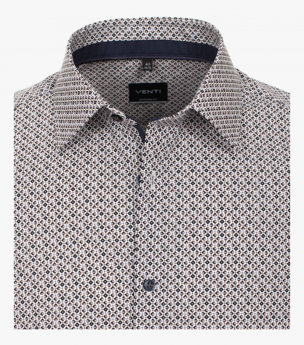 Camasa bumbac barbati VENTI ModernFit maro rombulete [3]