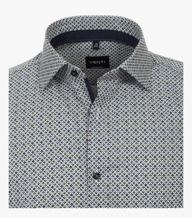 Camasa bumbac barbati VENTI ModernFit verde rombulete [3]