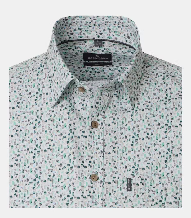 Camasa bumbac barbati CASA MODA verde print geometric [3]