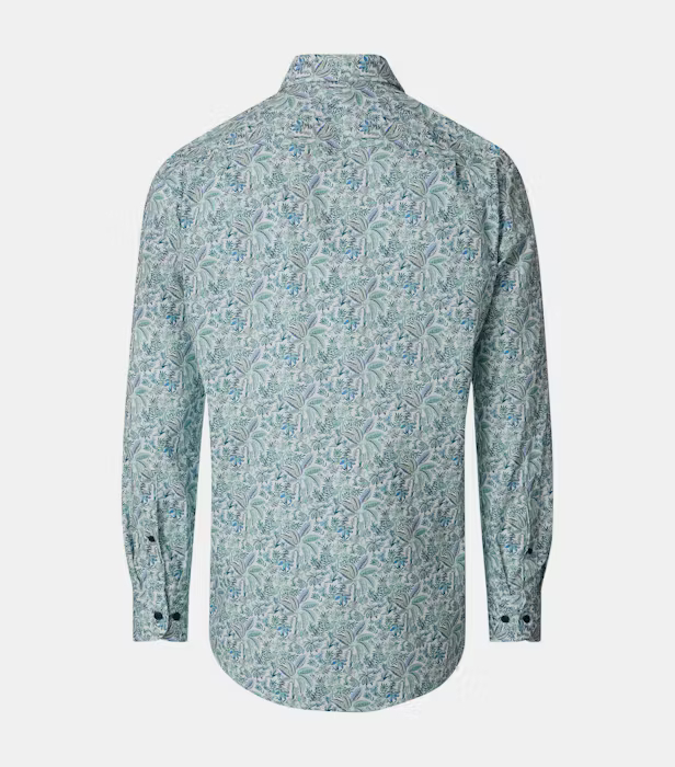 Camasa bumbac barbati CASA MODA verde print frunze [2]