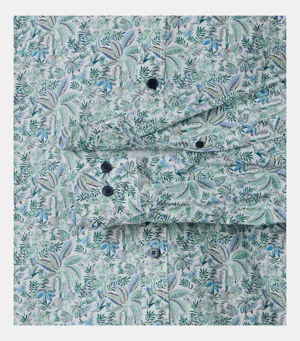 Camasa bumbac barbati CASA MODA verde print frunze [4]