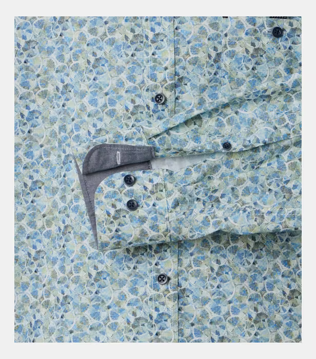 Camasa bumbac barbati CASA MODA verde print floral [4]