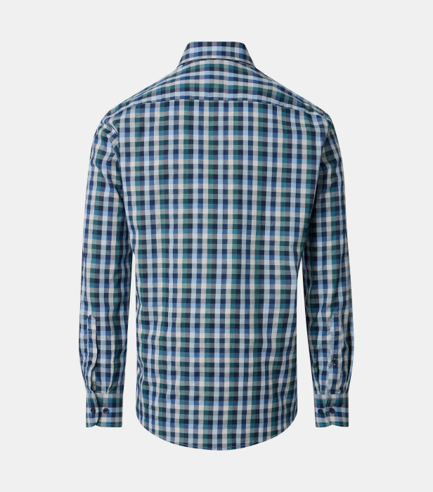 Camasa bumbac barbati CASA MODA CasualFit turcoaz patratele [2]