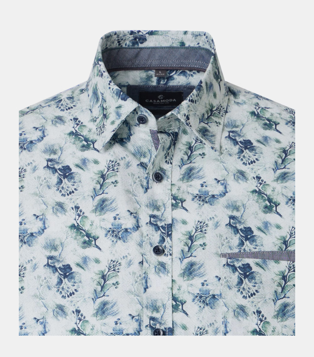 Camasa bumbac barbati CASA MODA CasualFit albastru print floral [3]