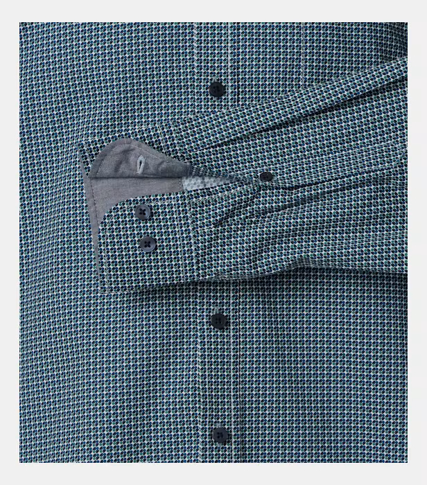 Camasa bumbac barbati CASA MODA CasualFit albastru cerculete [4]