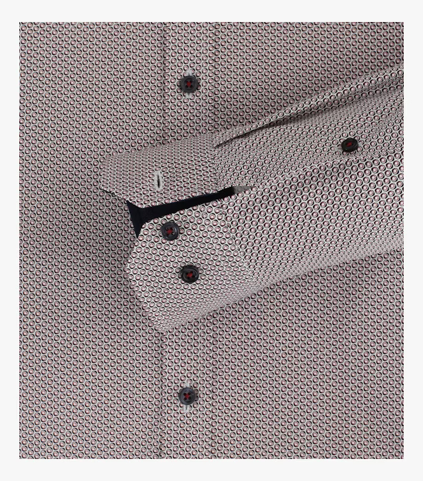 Camasa bumbac barbati VENTI BodyFit rosu cerculete [4]