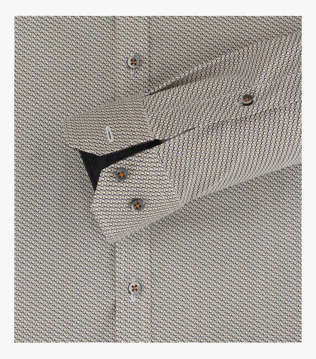Camasa bumbac barbati VENTI BodyFit galben cerculete [4]