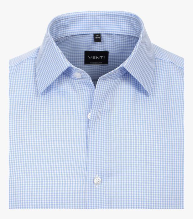 Camasa bumbac barbati VENTI ModernFit bleu patratele [2]