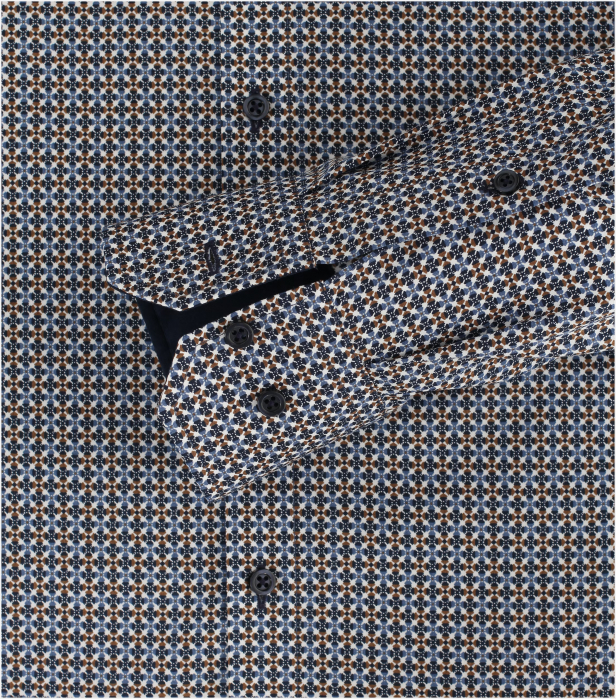 Camasa bumbac barbati VENTI ModernFit print albastru/maro [4]