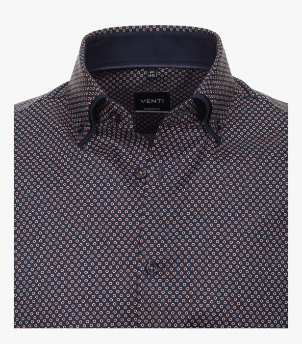 Camasa bumbac barbati VENTI ModernFit cerculete maro [3]