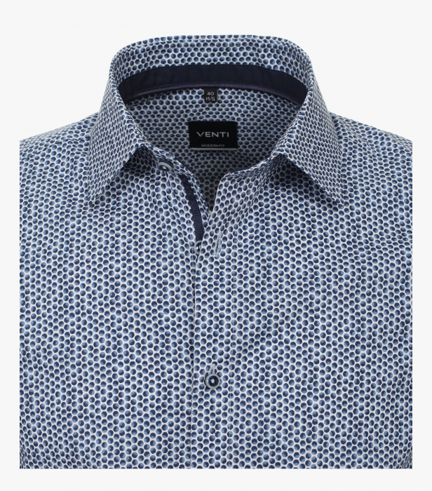 Camasa bumbac barbati VENTI ModernFit albastru cerculete [3]