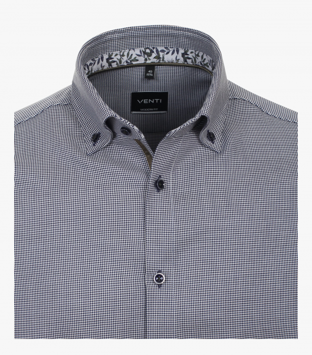 Camasa bumbac barbati VENTI ModernFit print bleumarin [2]